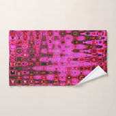 Cool Abstract Roze en Zwart Atomic Retro Zigzags Bad Handdoek (Handdoek)