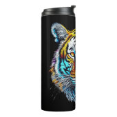 Cool Abstract tijgergezicht Thermosbeker (Gedraaid links)