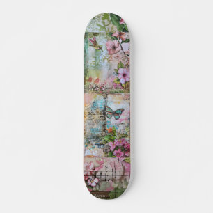 Cool Abstracte Bloemenkunststraat Skateboard
