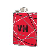 Cool Abstracte Rode Gestreepte Gitaar Naam Initial Heupfles (Links)