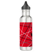 Cool Abstracte Rode Gestreepte Gitaar Naam Initial Waterfles (Links)