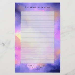 Cool Abstracte Waterverf Kosmische Ruimte Ontwerp Briefpapier