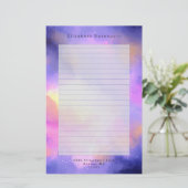 Cool Abstracte Waterverf Kosmische Ruimte Ontwerp  Briefpapier (Staand voorkant)