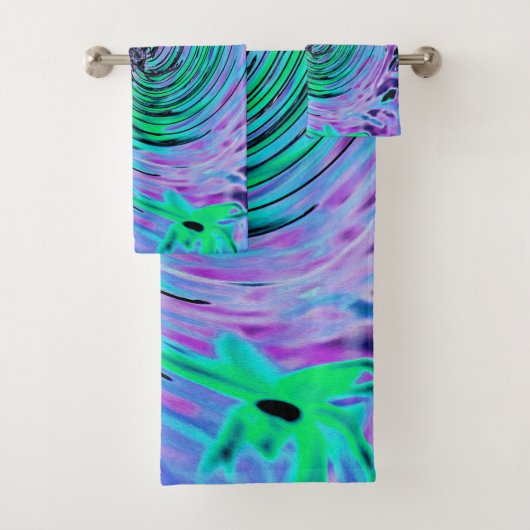 Cool Abstrait de chaux vert et violet floral (En situation)