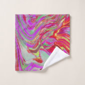 Cool Abstrait Magenta et Red Super Retro (Gant de toilette)