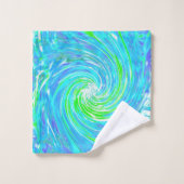 Cool Abstrait Retro Aqua et Lime Green Swirl (Gant de toilette)