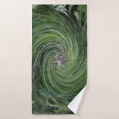 Cool Abstrait Retro Chartreuse Green Floral Swirl (Serviette de bain)