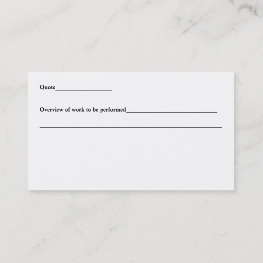 Cool Accueil Améliorations Devis Cartes de visite (Dos)