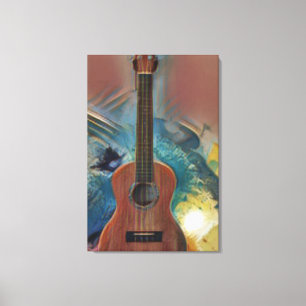 Cool Acoustic Guitar Canvas Afdruk