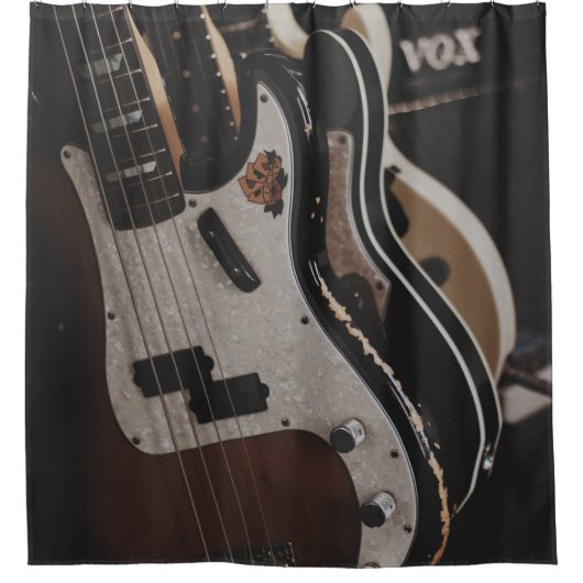 Cool Acoustic Guitar Douchegordijn (Voorkant)