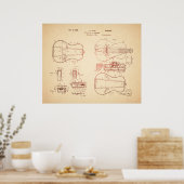 Cool  Acoustic Guitar Patent Art Poster (Keuken)