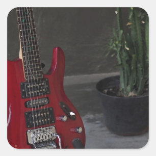Cool Acoustic Guitar Vierkante Sticker