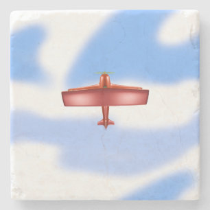 Cool Adventurous Red Biplane in Fun Stone Onderzet Stenen Onderzetter
