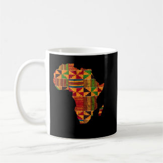 Cool Africa Map Kente Cloth Gift for Men Women AFR Koffiemok