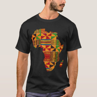 Cool Africa Map Kente Cloth Gift for Men Women AFR T-shirt