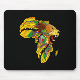 Cool Afrika Kaart Leeuw Tril Afrikaanse Koning Zwa Muismat