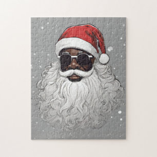 Cool Afrikaans Amerikaans Zwart Santa Legpuzzel