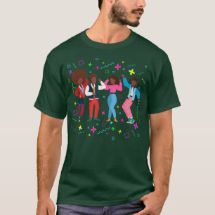 Cool Afro-Amerikaanse 80s Tiener Retro Mode T-shirt