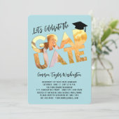 Cool Afstuderen Cutout Foto Modern Graduation Part Kaart (Staand voorkant)