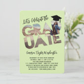 Cool Afstuderen Cutout Foto Modern Graduation Part Kaart (Staand voorkant)