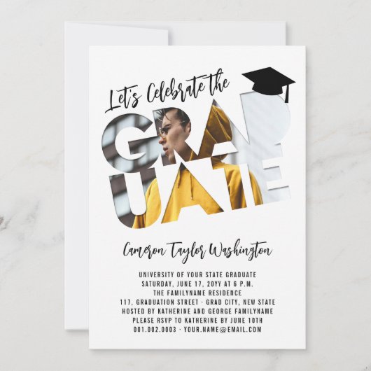 Cool Afstuderen Cutout Modern Afstuderen Foto Part Kaart (Voorkant)