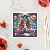 Cool Afstuderen Meisje Disco Party Custom Servet (Insitu)