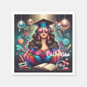 Cool Afstuderen Meisje Disco Party Custom Servet