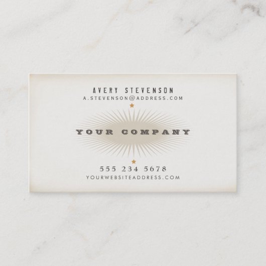 Cool Aged Stijl Typografie Visitekaartje (Voorkant)