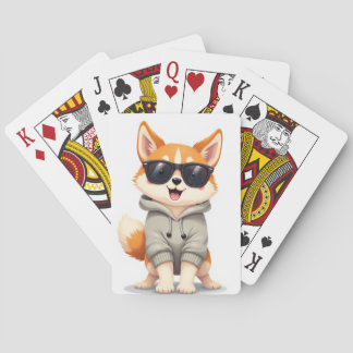 Cool Akita-hond Zonnebril Hoodie Grappige Kawaii K Pokerkaarten