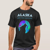 Cool Alaska Northern Lights Crawling Wild Wolf T-shirt (Voorkant)