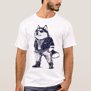 Cool Alaskan Malamute Rapper HIP HOP T-shirt