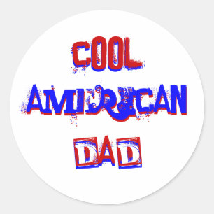 Cool American Dad I Ronde Sticker
