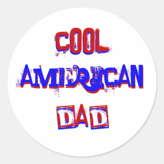 Cool American Dad I Ronde Sticker (Voorkant)