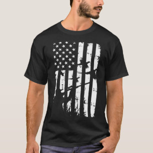 Cool American US Flag Pheasant Hunting T-shirt