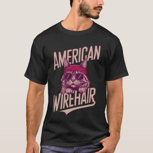 Cool American Wirehair Cat T-shirt (Voorkant)
