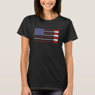 Cool Amerikaanse vlag roeien roeiboot peddel roeie T-shirt