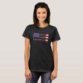 Cool Amerikaanse vlag roeien roeiboot peddel roeie T-shirt (Voorkant volledig)