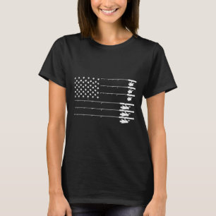 Cool Amerikaanse vlag Vist Polen T-shirt