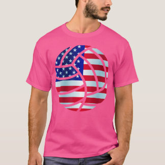 Cool Amerikaanse vlag volleybal voor volleybalspel T-shirt