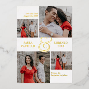 Cool Ampersand FOIL Trouwkaart Save The Date Kaart