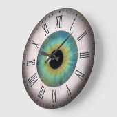 Cool Amusant Bleu Oeil Oeil Romain Grande Horloge (Angle)