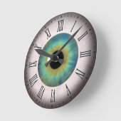 Cool amusant Bleu Oeil Oeil Romain Moyen Horloge r (Angle)