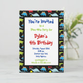 Cool amusant Dinosaur Invitations de fête d'annive (Debout devant)
