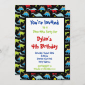 Cool amusant Dinosaur Invitations de fête d'annive (Devant / Derrière)
