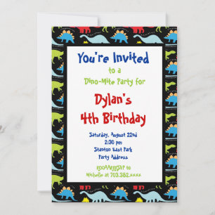 Cool amusant Dinosaur Invitations de fête d'annive
