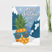Cool Ananas Noël en juillet Carte de voeux (Devant)
