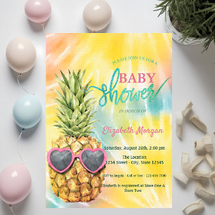 Cool Ananas Tropische Tie Dye Baby Shower Kaart