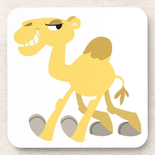Cool and Cute Cartoon Camel Onderzetter Set (Voorkant)
