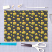 Cool and fun yummy burger pattern dark gray tissuepapier (Craft)