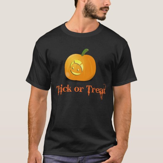 Cool Android Pumpkin Halloween Shirt (Voorkant)